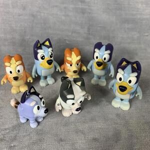 Bluey Figures Lot of 7 Bluey Bingo Muffin Socks Moose Ludo Toy Set